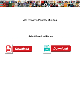 Ahl Records Penalty Minutes