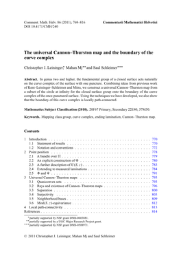 The Universal Cannon–Thurston Map and the Boundary of the Curve Complex