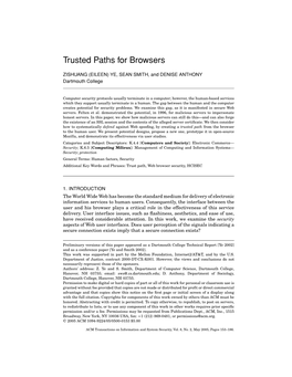 Trusted Paths for Browsers