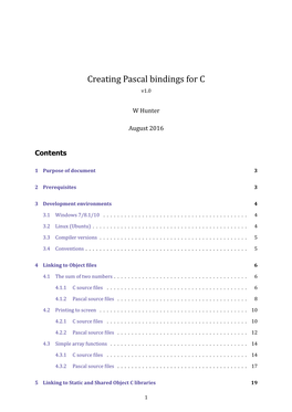 Creating Pascal Bindings for C V1.0