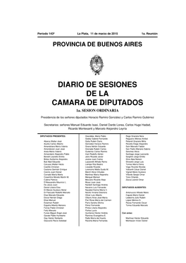 DIARIO DE SESIONES DE LA CAMARA DE DIPUTADOS 1A