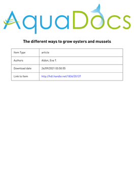 The Different Ways to Grow Oysters and Mussels