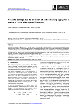 Concrete Damage Due to Oxidation of Sulfide-Bearing Aggregate: a Review of Recent Advances and Limitations