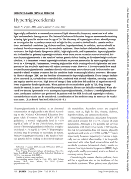 Hypertriglyceridemia