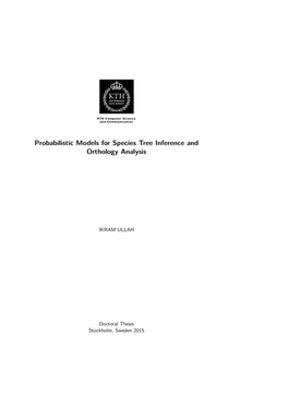 Probabilistic Models for Species Tree Inference and Orthology Analysis