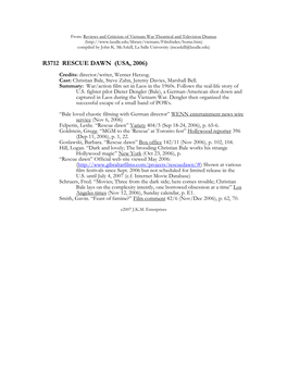 From: Reviews and Criticism of Vietnam War Theatrical and Television Dramas ( Compiled by John K