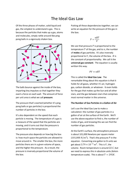 The Ideal Gas Law