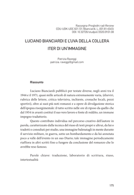 Luciano Bianciardi E L'uva Della Collera Iter Di Un'immagine