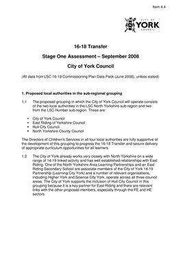 September 2008 City of York Council