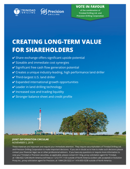 Creating Long-Term Value for Shareholders