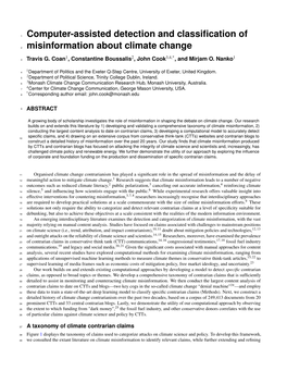 Computer-Assisted Detection and Classification of Misinformation