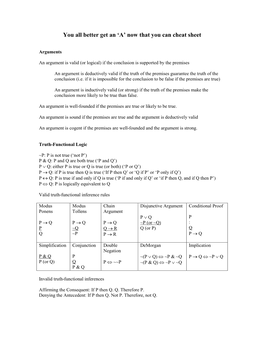 Slanters and Pseudo-Reasoning Cheat Sheet