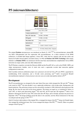 P5 (Microarchitecture)