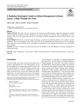 A Radiation Oncologist's Guide to Axillary Management in Breast