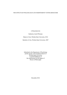 The Effects of Polling Data on Independent Voting Behavior