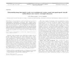 Quantifying Hermit Crab Recruitment Rates and Megalopal Shell Selection on Wave-Swept Shores