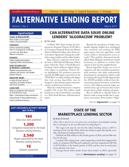 THE ALTERNATIVE LENDING REPORT Volume 1, No