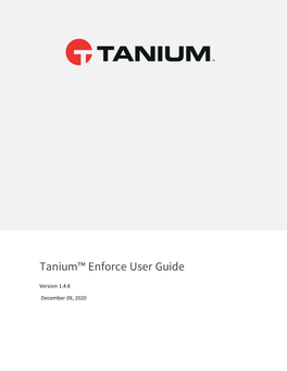 Tanium™ Enforce User Guide