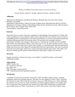 1 Boiling Acid Mimics Intracellular Giant Virus Genome Release Jason