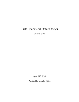 Tick Check and Other Stories