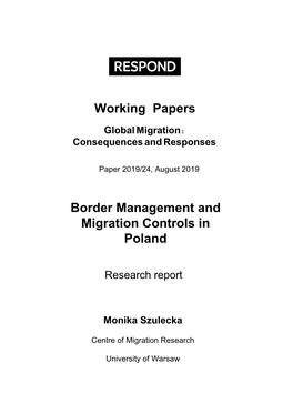 Border Management and Migration Controls in Poland Working Papers