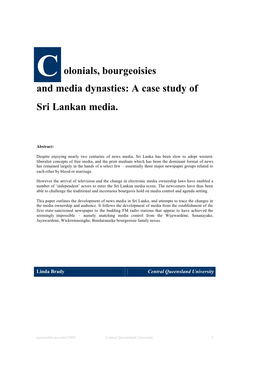 A Case Study of Sri Lankan Media
