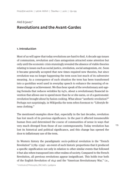 Revolutions and the Avant-Gardes