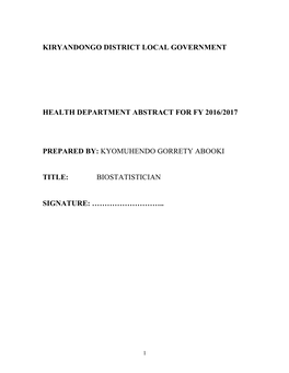 District Health Report for Statistical Abstract (2014-2015)