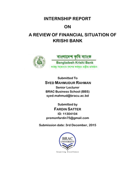 General Banking of KRISHI BANK