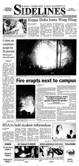 Fire Erupts Next to Campus Jumped to 10, an Increase of 400 Percent