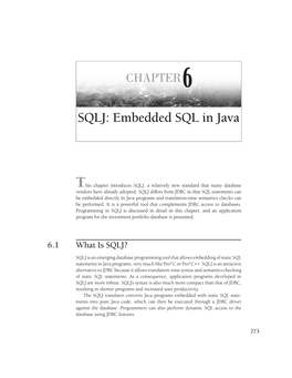 Embedded SQL in Java