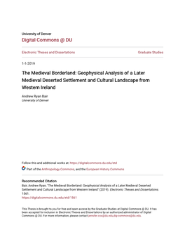 The Medieval Borderland: Geophysical Analysis of a Later Medieval Deserted Settlement and Cultural Landscape from Western Ireland