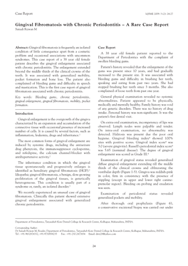 Gingival Fibromatosis with Chronic Periodontitis – a Rare Case Report Sanadi Rizwan M