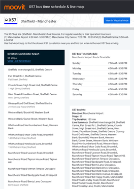 X57 Bus Time Schedule & Line Route