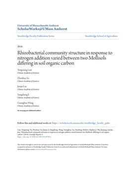 Rhizobacterial Community Structure in Response to Nitrogen Addition