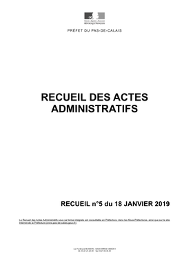 Recueil Des Actes Administratifs