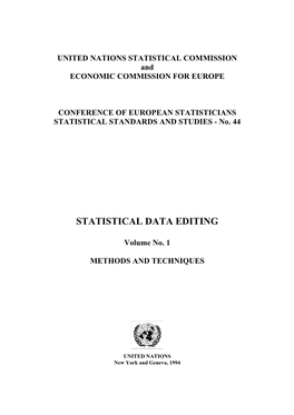 Statistical Data Editing