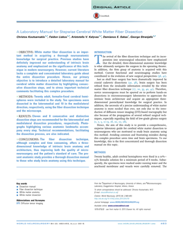 A Laboratory Manual for Stepwise Cerebral White Matter Fiber Dissection