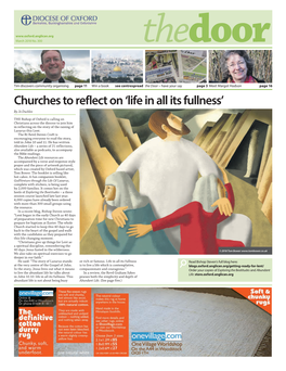 Churches to Reflect on ‘Life in All Its Fullness’ by Jo Duckles