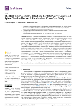 The Real Time Geometric Effect of a Lordotic Curve-Controlled Spinal Traction Device: a Randomized Cross Over Study
