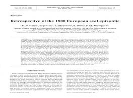 Retrospective of the 1988 European Seal Epizootic