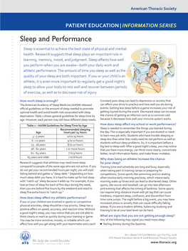 Sleep and Performance