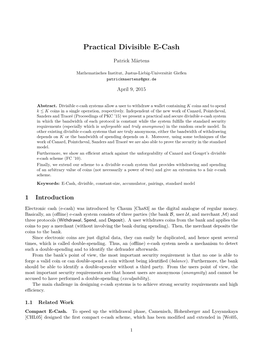 Practical Divisible E-Cash