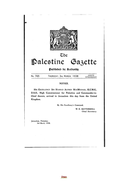 Palestine. 3Rd March, 1938