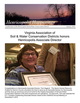 Henricopolis Happenings a Publication of the Henricopolis Soil & Water Conservation District January 2016