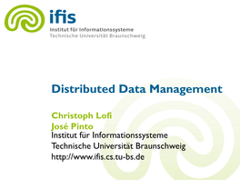 Distributed Data Management