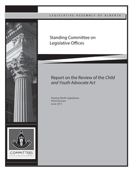 Report on the Review of the Child and Youth Advocate Act