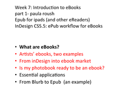 Arists' Ebooks, Two Examples • from Indesign Into