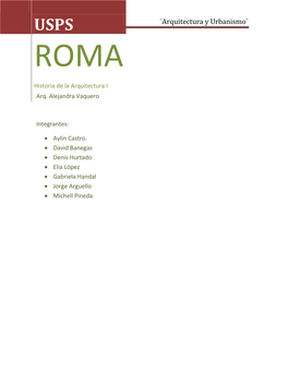 Roma ¨Arquitectura Y Urbanismo¨ USPS