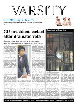 GU President Sacked After Dramatic Vote